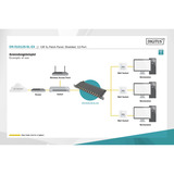 Digitus Panel de parcheo delgado de 10", 12 puertos, Cat.6a, Patch Panel negro