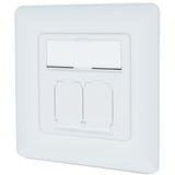 Digitus Toma de datos CAT.6A, empotrada, apantallada, 2x RJ-45 LSA, Caja de conexiones blanco