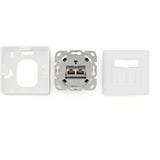 Digitus Toma de datos CAT.6A, empotrada, apantallada, 2x RJ-45 LSA, Caja de conexiones blanco