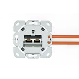 Digitus Toma de datos CAT.6A, empotrada, apantallada, 2x RJ-45 LSA, Caja de conexiones blanco