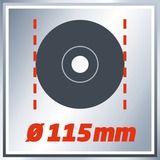 Einhell TC-AG 115 amoladora angular 11,5 cm 12000 RPM 500 W 1,81 kg rojo/Negro, 12000 RPM, 11,5 cm, Corriente alterna, 1,81 kg