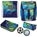 Herlitz FiloLight Plus Flower Green Goal, Cartera de escuela azul/Verde