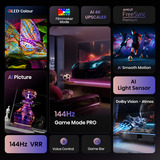 Hisense 43E77Q PRO 109,2 cm (43") 4K Ultra HD Smart TV Wifi Negro, TV QLED negro, 109,2 cm (43"), 3840 x 2160 Pixeles, QLED, Smart TV, Wifi, Negro