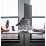 ICY BOX IB-NH300-R Soporte para ordenador portátil Plata 43,2 cm (17") plateado, Soporte para ordenador portátil, Plata, Aluminio, 43,2 cm (17"), 3,5 kg, 360°