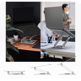 ICY BOX IB-NH300-R Soporte para ordenador portátil Plata 43,2 cm (17") plateado, Soporte para ordenador portátil, Plata, Aluminio, 43,2 cm (17"), 3,5 kg, 360°