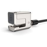 Kensington Candado con cable y llave para Surface Pro y Surface Go, Castillo negro, 1,8 m, Kensington, Llave, Acero al carbón, Negro, Plata