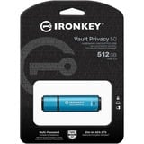 Kingston IronKey Vault Privacy 50 512 GB, Lápiz USB celeste/Negro