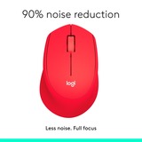 Logitech M330 Silent Plus ratón mano derecha RF inalámbrico Mecánico 1000 DPI rojo, mano derecha, Mecánico, RF inalámbrico, 1000 DPI, Rojo