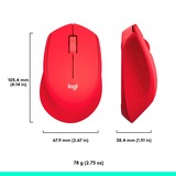 Logitech M330 Silent Plus ratón mano derecha RF inalámbrico Mecánico 1000 DPI rojo, mano derecha, Mecánico, RF inalámbrico, 1000 DPI, Rojo