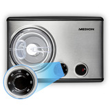 Medion LIFE Máquina de helados MD 18387, Heladera negro/Acero fino