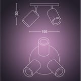 Philips Hue White & Color Ambiance Fugato foco triple, Luz de LED blanco