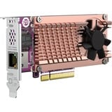 QNAP QM2 CARD tarjeta y adaptador de interfaz Interno PCIe, Controlador M.2, PCIe, Perfil bajo, PCI 3.0, RJ-45, Plata