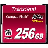 Transcend 256GB 800x CF CompactFlash, Tarjeta de memoria negro, 256 GB, CompactFlash, 120 MB/s, 60 MB/s, Negro