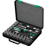 Wera 8100 SC 4 Juego de carraca Zyklop Speed, en pulgadas, 1/2", Kit de herramientas negro/Verde