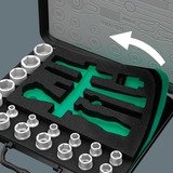 Wera 8100 SC 4 Juego de carraca Zyklop Speed, en pulgadas, 1/2", Kit de herramientas negro/Verde