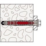 fischer Taco de vástago largo DuoXpand 10x140 FUS R, Pasador gris claro/Rojo