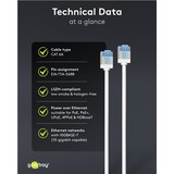 goobay Cable de parche ultraflexible Cat.6a slim, U/FTP blanco