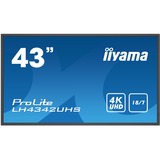 iiyama LH4342UHS-B3 pantalla de señalización Pantalla plana para señalización digital 108 cm (42.5") IPS 500 cd / m² 4K Ultra HD Negro Procesador incorporado Android 8.0 18/7, Pantalla de gran formato negro, Pantalla plana para señalización digital, 108 cm (42.5"), IPS, 3840 x 2160 Pixeles, 18/7