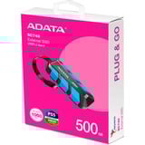 ADATA SC740 500 GB USB Tipo C 3.2 Gen 2 (3.1 Gen 2) Negro, Azul, Unidad de estado sólido negro/Azul, 500 GB, USB Tipo C, 3.2 Gen 2 (3.1 Gen 2), 1050 MB/s, 10 Gbit/s, Negro, Azul