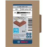 Bosch 2 608 690 131 broca Broca de cincel plano 10 pieza(s) Martillo perforador, Broca de cincel plano, 250 mm, SDS Plus, 10 pieza(s)