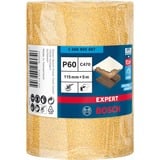 Bosch Expert Rollo de lijado C470, Hoja de lija Rollo abrasivo, Grano grueso, P60, Trabajo de acabado, Eliminación de pintura, Madera, Lijado en seco