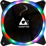 Chieftec AF-12RGB sistema de refrigeración para ordenador Ventilador 12 cm Negro 1 pieza(s) negro/blanco, Ventilador, 12 cm, 1200 RPM, Negro
