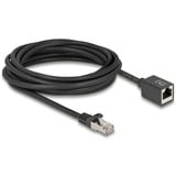 DeLOCK Cable de extensión de red RJ-45 macho > RJ-45 hembra Cat.6a S/FTP, Cable alargador negro