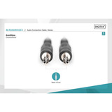 Digitus Cable de conexión de audio de 3,5 mm con conector estéreo negro