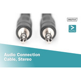 Digitus Cable de conexión de audio de 3,5 mm con conector estéreo negro