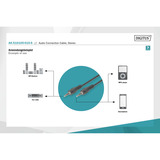 Digitus Cable de conexión de audio de 3,5 mm con conector estéreo negro