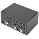 Digitus Conmutador KVM DisplayPort 2x 1, Switch KVM negro