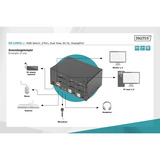 Digitus Conmutador KVM DisplayPort 2x 1, Switch KVM negro