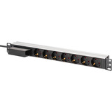 Digitus Regleta de enchufes 19" PDU con perfil de aluminio, 7 salidas negro/Aluminio