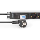 Digitus Regleta de enchufes 19" PDU con perfil de aluminio, 7 salidas negro/Aluminio