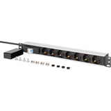 Digitus Regleta de enchufes 19" PDU con perfil de aluminio, 7 salidas negro/Aluminio