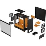 Fractal Design Pop Air Torre Negro, Naranja, Cajas de torre negro/Naranja, Torre, PC, Negro, Naranja, ATX, micro ATX, Mini-ITX, Acero, Vidrio templado, Multi