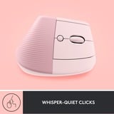 Logitech Lift ratón mano derecha RF Wireless + Bluetooth Óptico 4000 DPI rosa, mano derecha, Diseño vertical, Óptico, RF Wireless + Bluetooth, 4000 DPI, Rosa