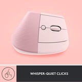 Logitech Lift ratón mano derecha RF Wireless + Bluetooth Óptico 4000 DPI rosa, mano derecha, Diseño vertical, Óptico, RF Wireless + Bluetooth, 4000 DPI, Rosa