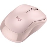 Logitech M240 Silent, Ratón rosa, Ambidextro, RF Wireless + Bluetooth, Rosa