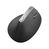Logitech MX Vertical, Ratón negro/Plateado, mano derecha, Óptico, RF Wireless + Bluetooth, 4000 DPI, Grafito
