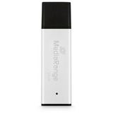 MediaRange High Performance 128 GB, Lápiz USB plateado/Negro