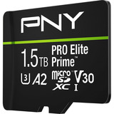 PNY Pro Elite Prime microSD 1,5 TB, Tarjeta de memoria negro/Verde