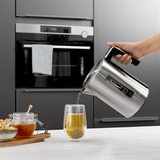 Princess 236047 Hervidor de agua de ebullición rápida Deluxe acero fino/Negro, 1,7 L, 3000 W, Negro, Acero inoxidable, Acero inoxidable, Ajustes de termostato, Indicador de nivel de agua
