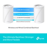 TP-Link Deco BE65 Tribanda (2.4 GHz / 5 GHz / 6 GHz) Wi-Fi 7 (802.11be) Blanco 4 Interno, Enrutador de malla blanco, Blanco, Interno, Sistema de malla, Tribanda (2.4 GHz / 5 GHz / 6 GHz), Wi-Fi 7 (802.11be), 11000 Mbit/s
