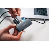 Verbatim CMH-09 USB Tipo C 10000 Mbit/s Plata, Estación de acoplamiento gris, USB Tipo C, HDMI, RJ-45, USB 3.2 Gen 1 (3.1 Gen 1) Type-A, USB 3.2 Gen 2 (3.1 Gen 2) Type-A, USB 3.2 Gen 2..., MicroSD (TransFlash), SD, 10000 Mbit/s, 60 Hz, Plata