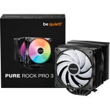be quiet! Pure Rock Pro 3 LX Black Procesador Refrigerador de aire 12 cm Negro 1 pieza(s), Disipador de CPU negro, Refrigerador de aire, 12 cm, 2000 RPM, 105,1 m³/h, Negro