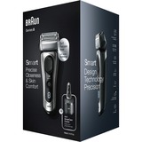 Braun Series 8 8457cc Wet&Dry Máquina de afeitar de láminas Recortadora Negro, Gris plateado, Máquina de afeitar de láminas, SensoFlex, Negro, Gris, Carga, Batería, 60 min