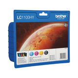 Brother LC1100HYVALBPDR cartucho de tinta 4 pieza(s) Original Negro, Cian, Magenta, Amarillo Negro, Cian, Magenta, Amarillo, 4 pieza(s), 900 páginas, 750 páginas, Multipack