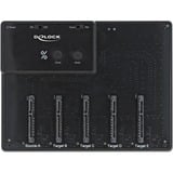 DeLOCK 64098 base de conexión para disco duro USB 3.2 Gen 1 (3.1 Gen 1) Type-B Negro, Estación de acoplamiento negro, Unidad de disco duro, SSD, Serial ATA III, 2.5", USB 3.2 Gen 1 (3.1 Gen 1) Type-B, 5 Gbit/s, Negro