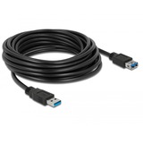 DeLOCK Cable de extensión USB 3.2 Gen 1, conector USB-A > toma USB-A, Cable alargador negro